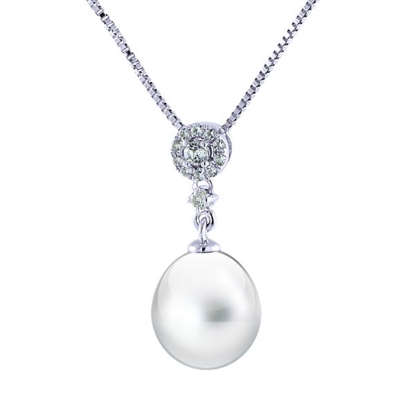 Sterling Silver Freshwater Pearl & White Topaz Pendant Confer’s Jewelers Bellefonte, PA