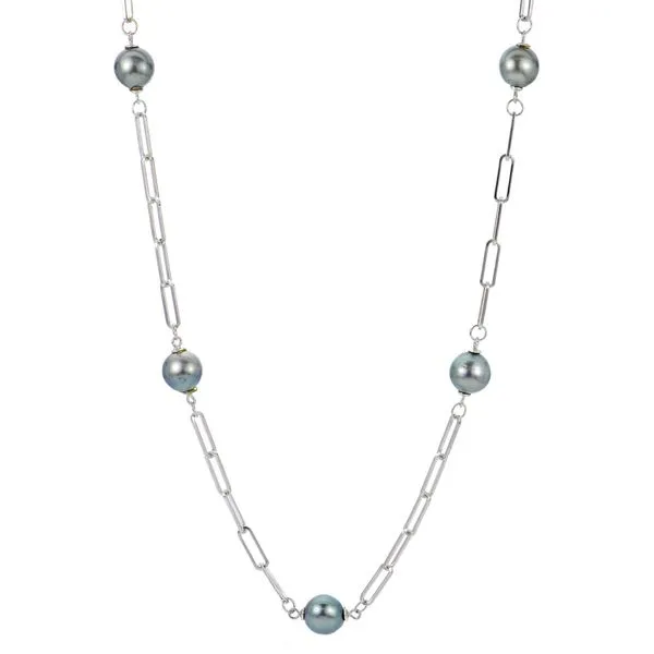 Sterling Silver Tahitian Pearl Paperclip Chain Necklace Confer’s Jewelers Bellefonte, PA