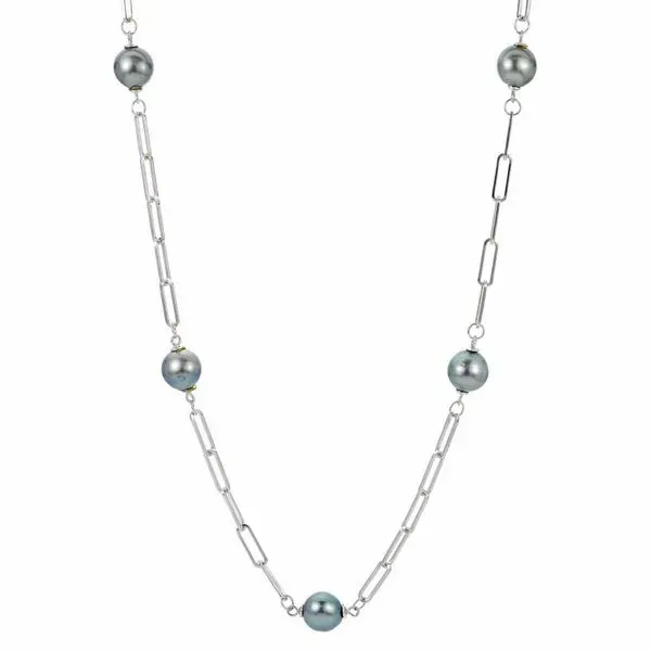 Sterling Silver Tahitian Pearl Paperclip Chain Necklace Confer’s Jewelers Bellefonte, PA