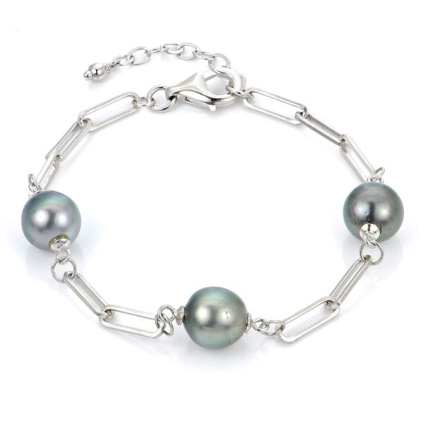 Sterling Silver Tahitian Pearl Paperclip Chain Bracelet Confer’s Jewelers Bellefonte, PA