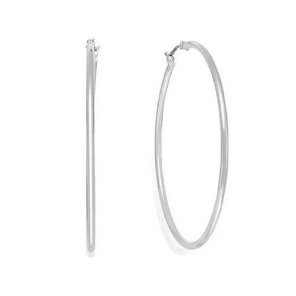 10k white gold tube hoop earrings