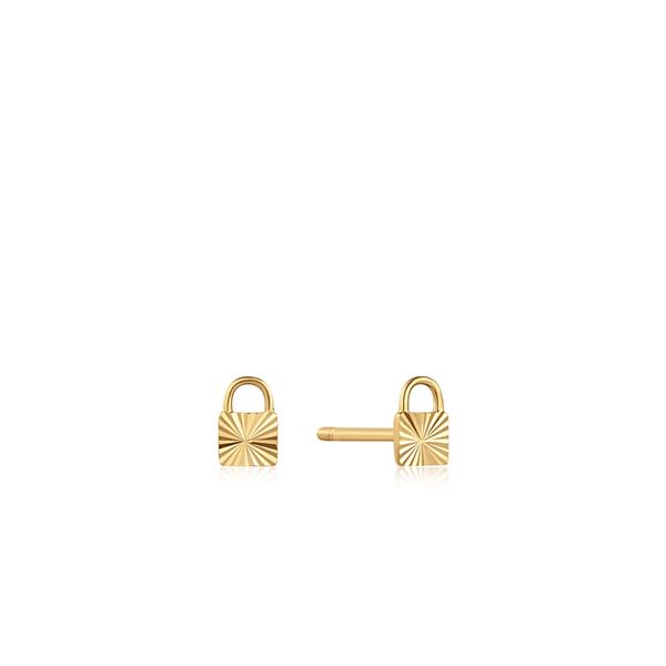 14kt Gold Padlock Stud Earrings Confer’s Jewelers Bellefonte, PA