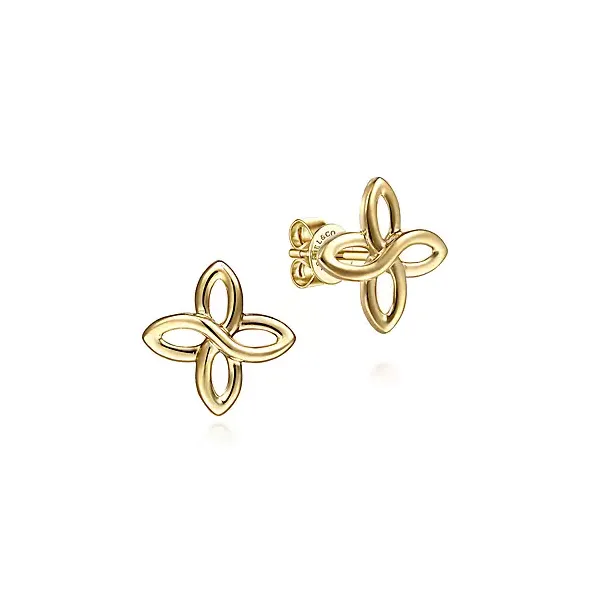 14K Rose Gold Quatrefoil Stud Earrings Confer’s Jewelers Bellefonte, PA