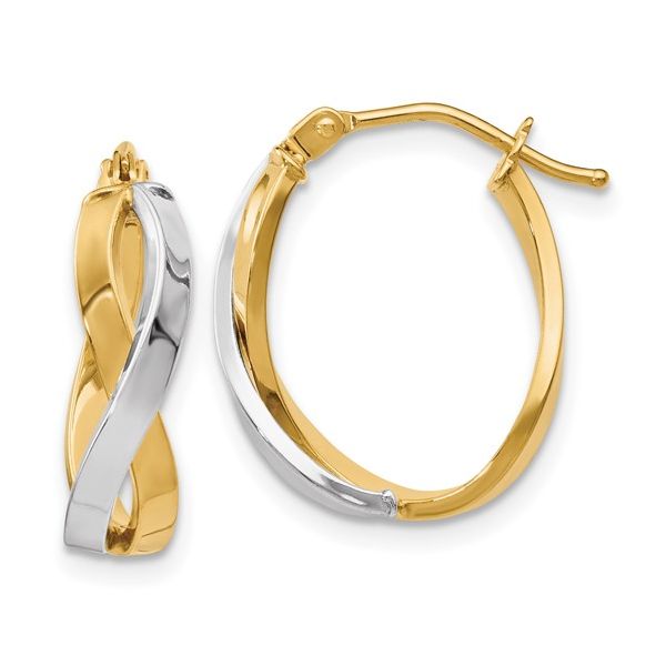 10 Karat Two-Tone Polished Twisted Hoop Earrings Confer’s Jewelers Bellefonte, PA
