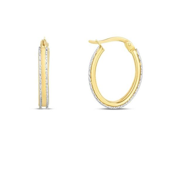 14 Karat Two-tone Gold Oval Hoop Confer’s Jewelers Bellefonte, PA