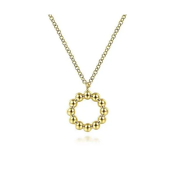 14K Yellow Gold Bujukan Bead Open Circle Pendant Necklace Confer’s Jewelers Bellefonte, PA