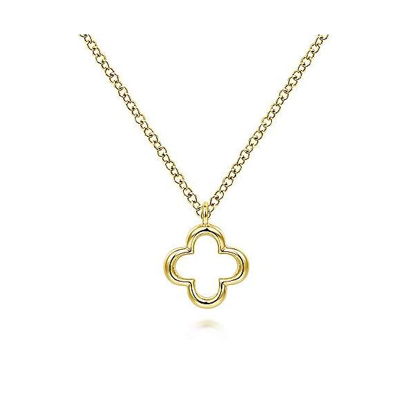 14K Yellow Gold Open Clover Pendant Necklace Confer’s Jewelers Bellefonte, PA