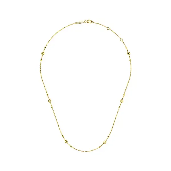 17.5 Inch 14K Yellow Gold Bujukan Bead Station Necklace Image 2 Confer’s Jewelers Bellefonte, PA