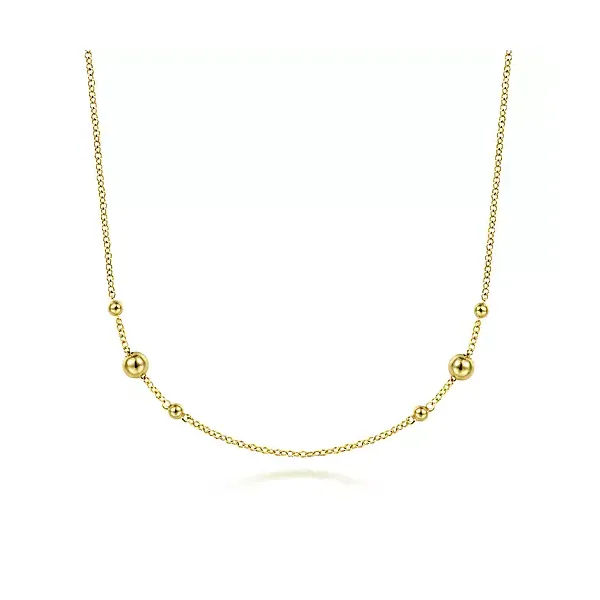 17.5 Inch 14K Yellow Gold Bujukan Bead Station Necklace Confer’s Jewelers Bellefonte, PA