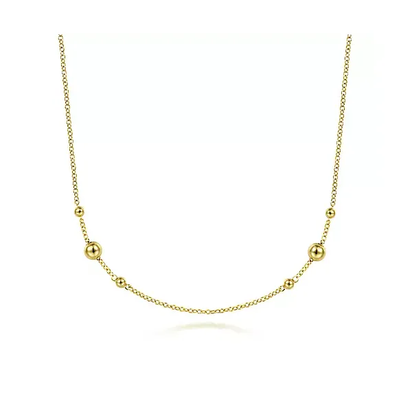 17.5 Inch 14K Yellow Gold Bujukan Bead Station Necklace Confer's Jewelers Bellefonte, PA