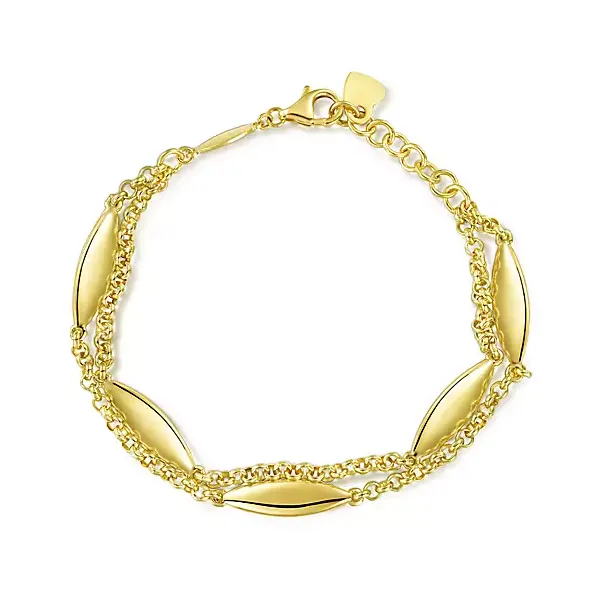 14K Yellow Gold Multi Row Bracelet with Marquise Casted Stations Confer’s Jewelers Bellefonte, PA