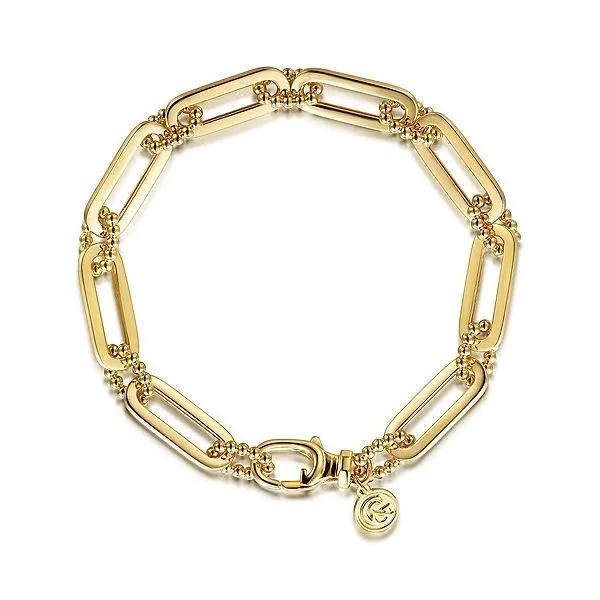 14K Yellow Gold Casted Bujukan Ball Link and Hollow Paperclip Link Chain Bracelet Confer’s Jewelers Bellefonte, PA