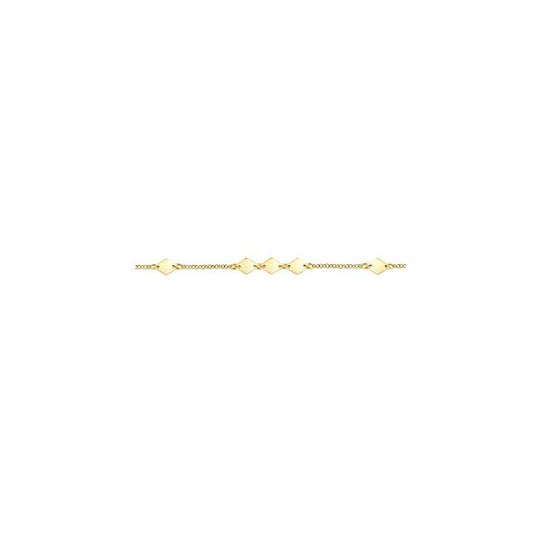 14K Yellow Gold Chain Bracelet with Flat Rhombus Stations Image 2 Confer’s Jewelers Bellefonte, PA