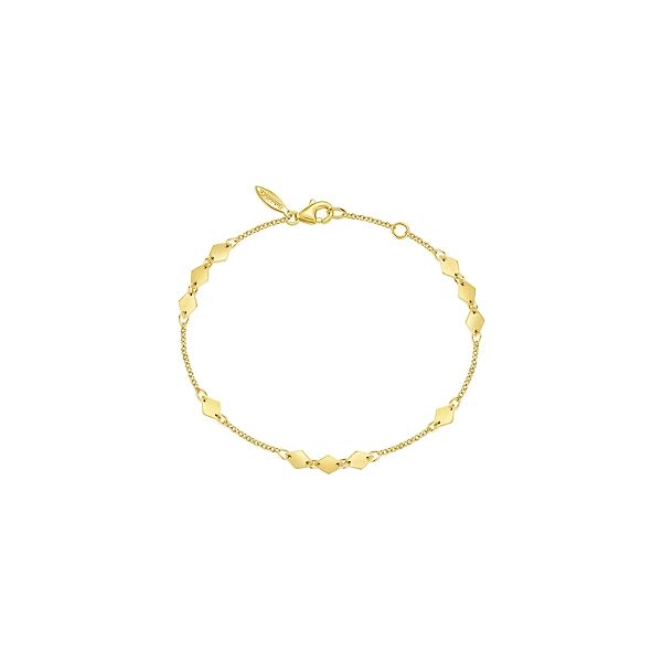 14K Yellow Gold Chain Bracelet with Flat Rhombus Stations Confer’s Jewelers Bellefonte, PA