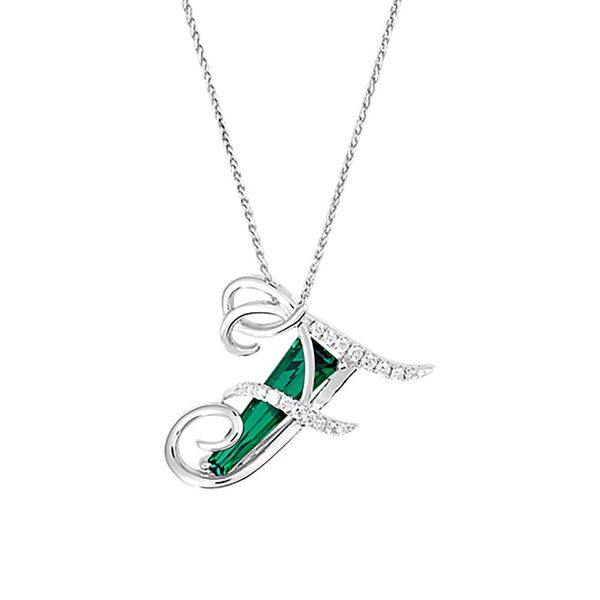 Sterling Silver Lab Grown Emerald Initial Pendant Confer’s Jewelers Bellefonte, PA