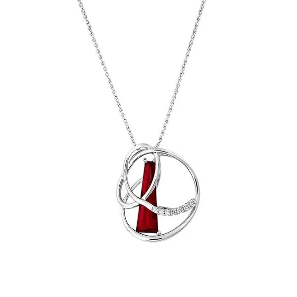 Sterling Silver Lab Grown Ruby Initial Pendant Confer’s Jewelers Bellefonte, PA