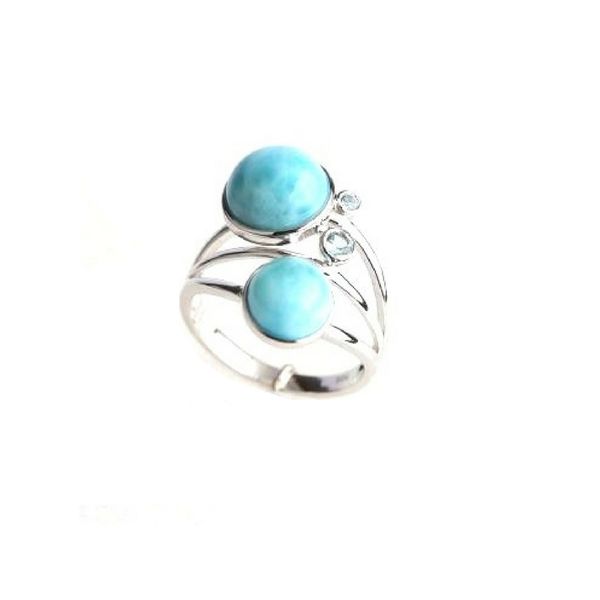 Sterling Silver Larimar Stone & Blue Topaz Ring Confer’s Jewelers Bellefonte, PA