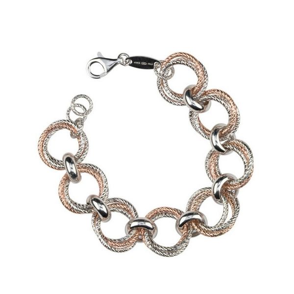 STERLING SILVER AND ROSE GOLD PLATED LOVE KNOT BRACELET Confer’s Jewelers Bellefonte, PA