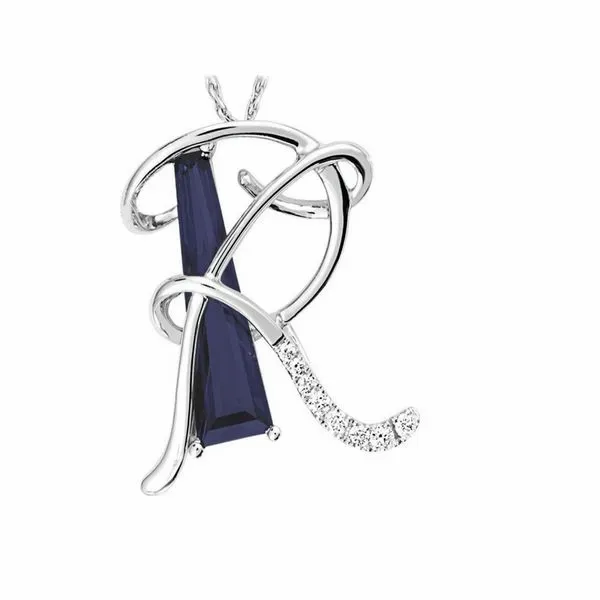 Sterling Silver Lab Grown Sapphire Initial Pendant Confer’s Jewelers Bellefonte, PA