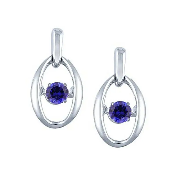 Sterling Silver Dancing Birthstone Earrings With Synthetic Sapphires - September Confer’s Jewelers Bellefonte, PA