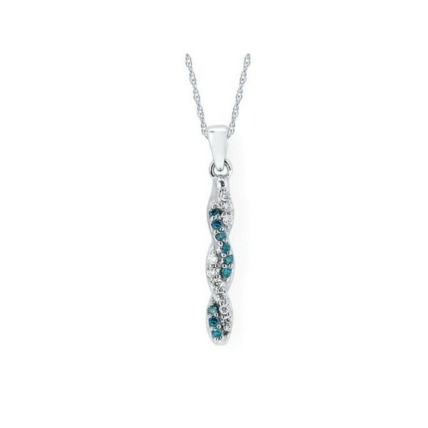 Sterling Silver Blue and White Diamond Entwined Pendant Confer’s Jewelers Bellefonte, PA