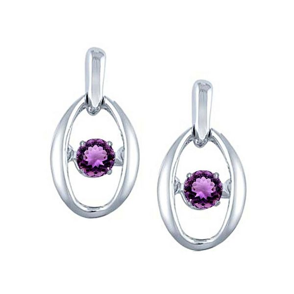 Sterling Silver Dancing Birthstone Earrings With Amethyst - February Confer’s Jewelers Bellefonte, PA