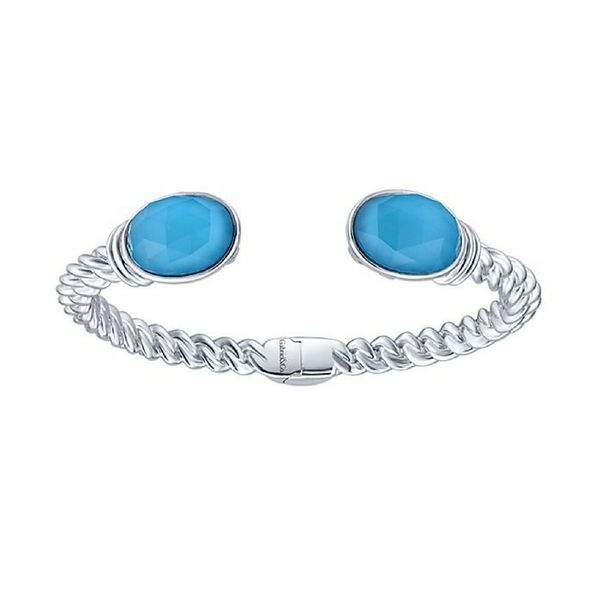 Sterling Silver Rock Crystal And Turquoise Bangle Bracelet Confer’s Jewelers Bellefonte, PA