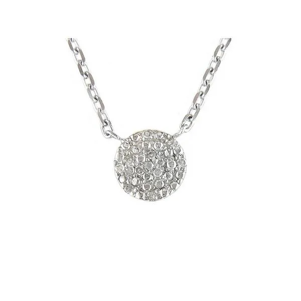 Sterling Silver Pave Diamond Disc Necklace Confer’s Jewelers Bellefonte, PA