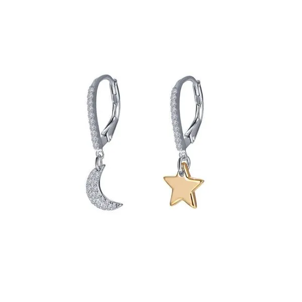 Sterling Silver and Simulated Diamond Moon and Star Earrings Confer’s Jewelers Bellefonte, PA