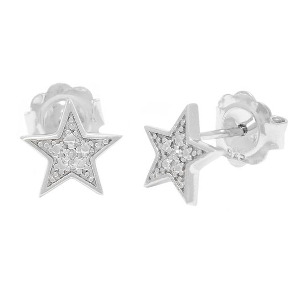 Sterling Silver Pave Set Diamond Star Earrings Confer’s Jewelers Bellefonte, PA