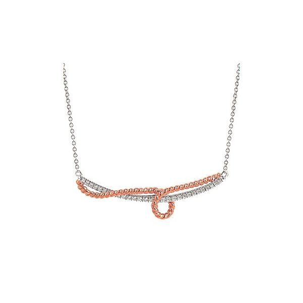 Sterling Silver and 10K Rose Gold Diamond String of Love Pendant Confer’s Jewelers Bellefonte, PA