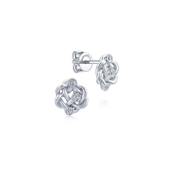 925 Sterling Silver Twisted Knot Diamond Stud Earrings Confer’s Jewelers Bellefonte, PA