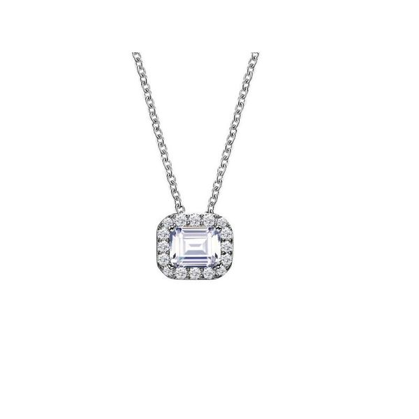 Lafonn Emerald-Cut Halo Necklace Confer’s Jewelers Bellefonte, PA