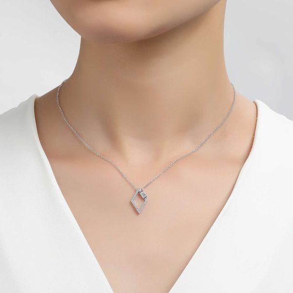 Lafonn Open Diamond Shaped Necklace Image 2 Confer’s Jewelers Bellefonte, PA