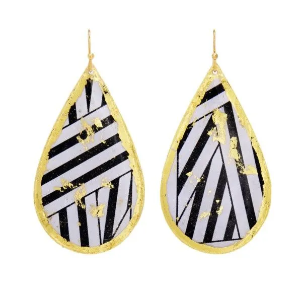 Wrapped Ribbon Black and White Teardrop Earrings Confer’s Jewelers Bellefonte, PA