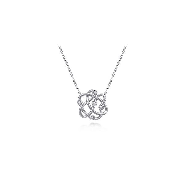 925 Sterling Silver Twisted Knot Diamond Pendant Necklace Confer’s Jewelers Bellefonte, PA