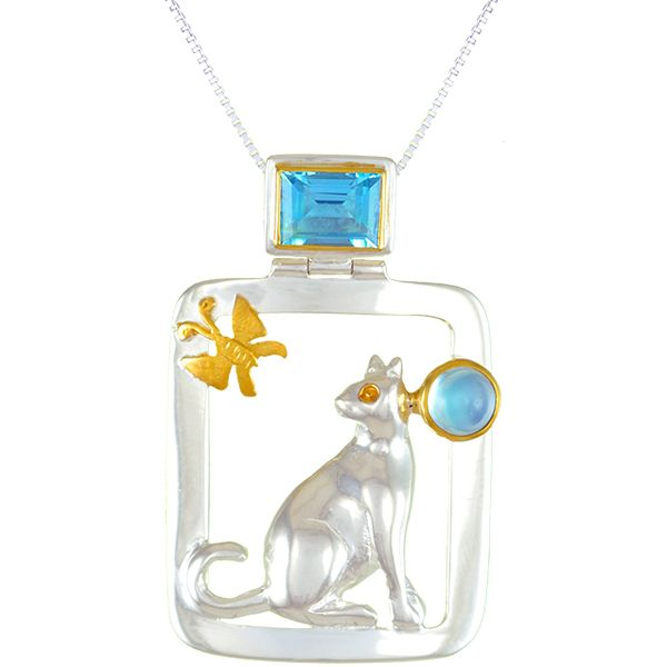 Sterling Silver Playful Cat Pendant Necklace Confer’s Jewelers Bellefonte, PA