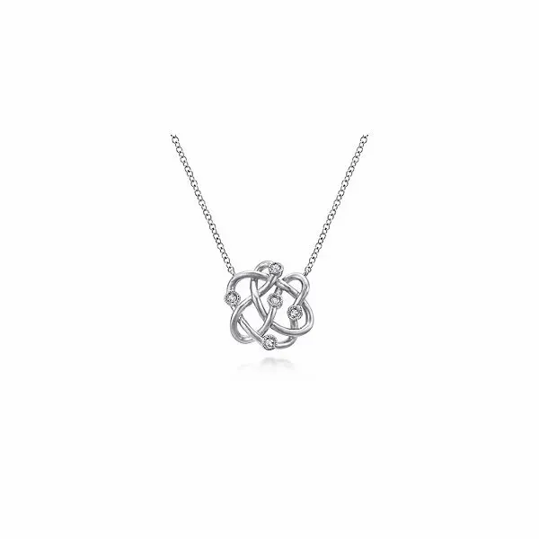 925 Sterling Silver Twisted Knot Diamond Pendant Necklace Confer’s Jewelers Bellefonte, PA