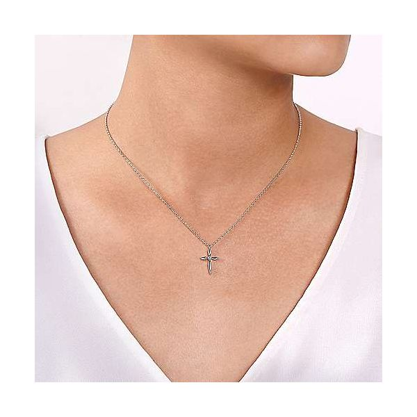 925 Sterling Silver Diamond Cross Necklace Image 2 Confer’s Jewelers Bellefonte, PA
