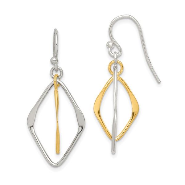 Sterling Silver Gold Tone Polished Dangle Earrings Confer’s Jewelers Bellefonte, PA