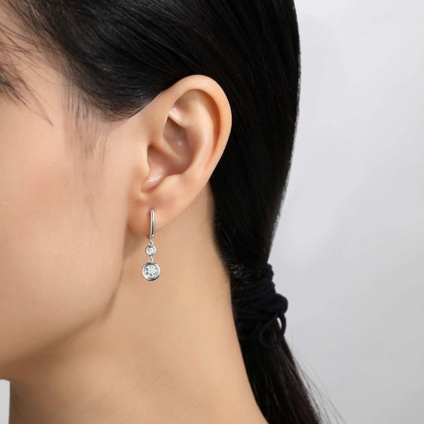 Lafonn Bezel-Set Drop Earrings Image 2 Confer’s Jewelers Bellefonte, PA