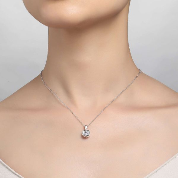Lafonn 1 CTW Solitaire Pendant Necklace Image 2 Confer’s Jewelers Bellefonte, PA