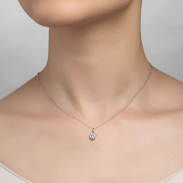 Lafonn 1 CTW Solitaire Pendant Necklace Image 2 Confer’s Jewelers Bellefonte, PA