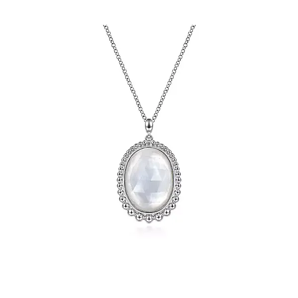 925 Sterling Silver Rock Crystal and White Mother Of Pearls Pendant Necklace Confer’s Jewelers Bellefonte, PA