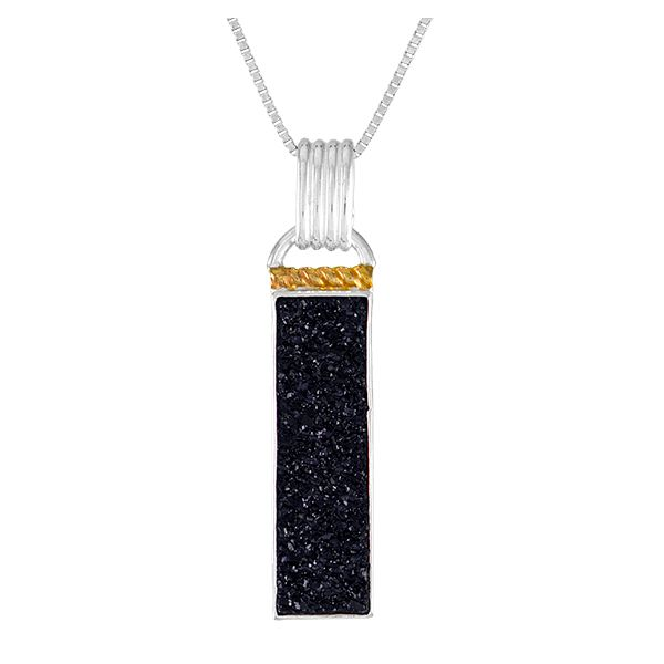 Sterling Silver Rectangle Druzy Pendant Confer’s Jewelers Bellefonte, PA