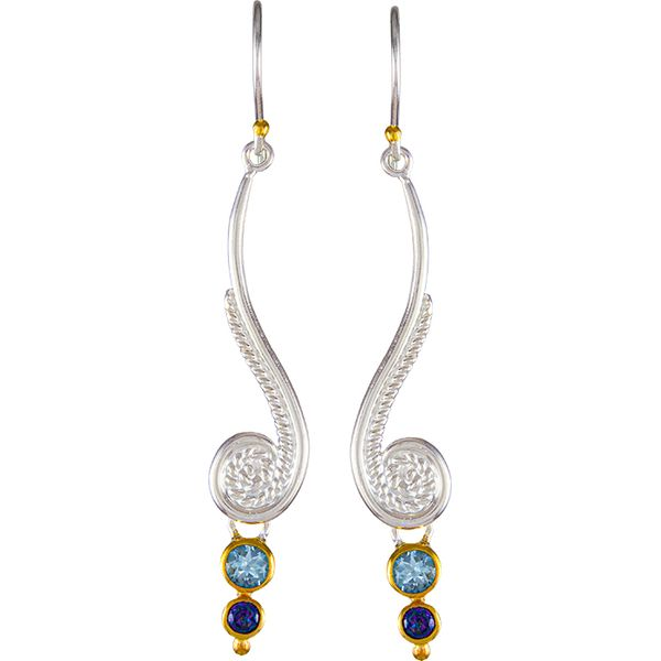 Sterling Silver Fiddlehead and Stones Earrings Confer’s Jewelers Bellefonte, PA