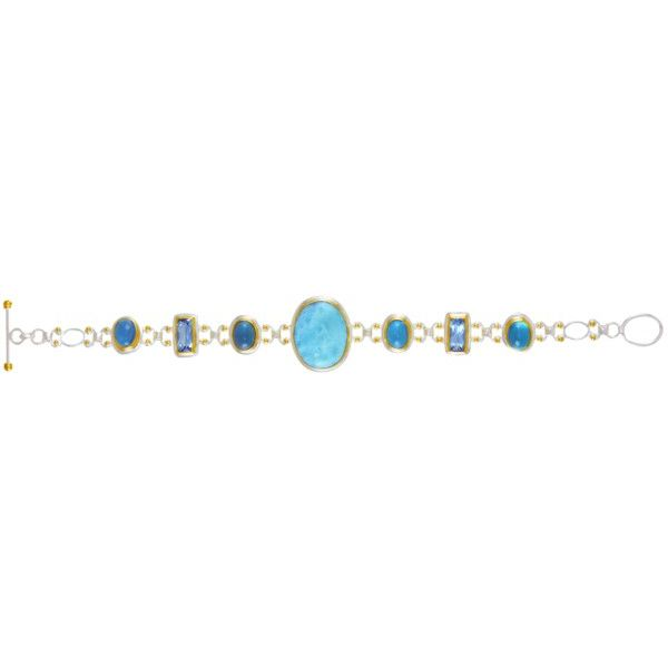 Sterling Silver Toggle Bracelet with Larimar Confer’s Jewelers Bellefonte, PA