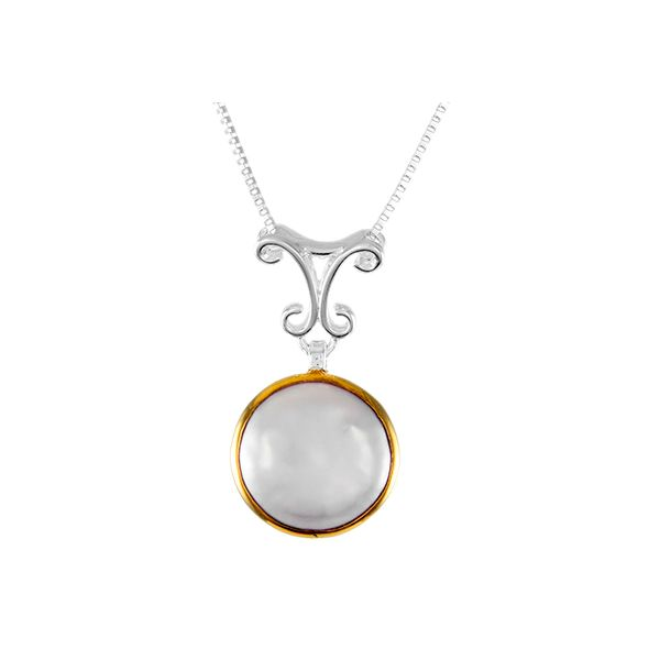 Sterling Silver Simple Coin Pearl Pendant Confer’s Jewelers Bellefonte, PA