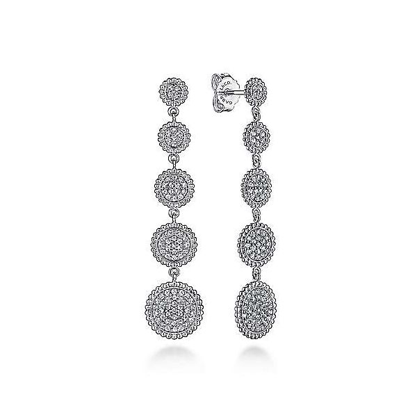 925 Sterling Silver White Sapphire Long Drop Stud Earrings Confer’s Jewelers Bellefonte, PA