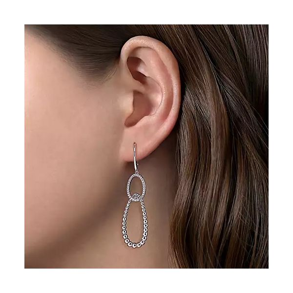 925 Sterling Silver White Sapphire Bujukan Drop Earrings Image 2 Confer’s Jewelers Bellefonte, PA